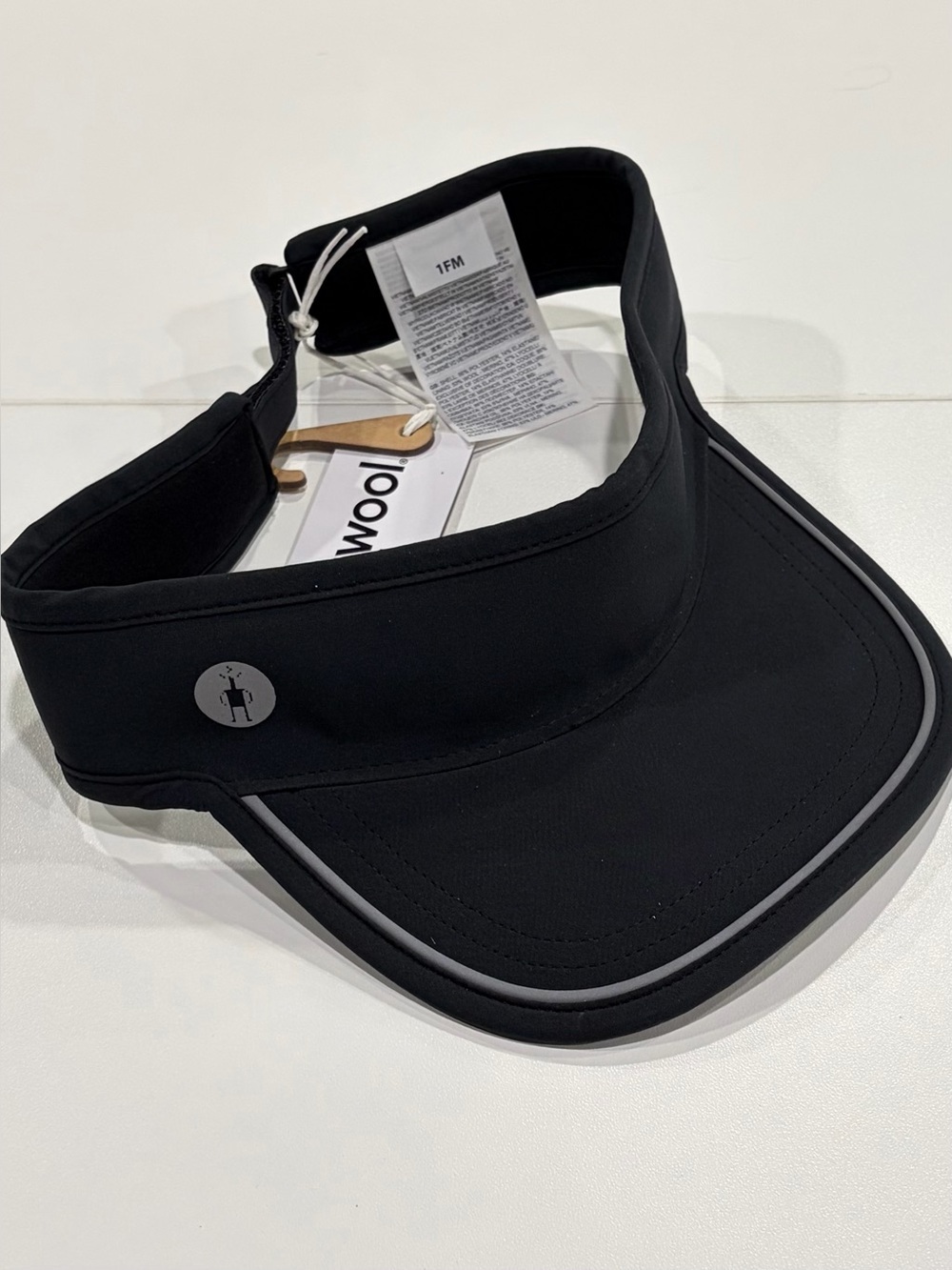 SmartWool Visor Adult Black NWT Stretch Woven Fabric Lightweight Velco Strap